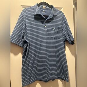 johnnie-O Blue Striped Polo Shirt